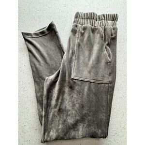 NWT Artistic Works by Lu Leisure Gray Ribbed Knit Velvet Pants Comfy Size S